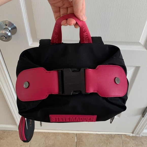 Steve Madden Pink and Black Backpack main image 7